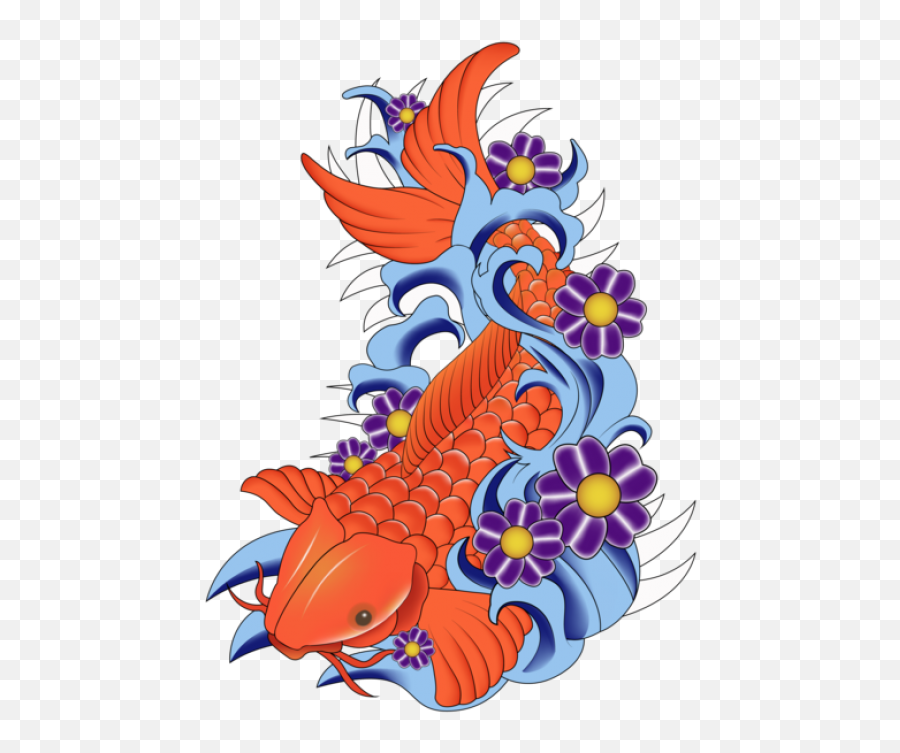 Download Koi Fish Vector Art - Koi Fish Free Vector Png Emoji,Koi Fish Clipart
