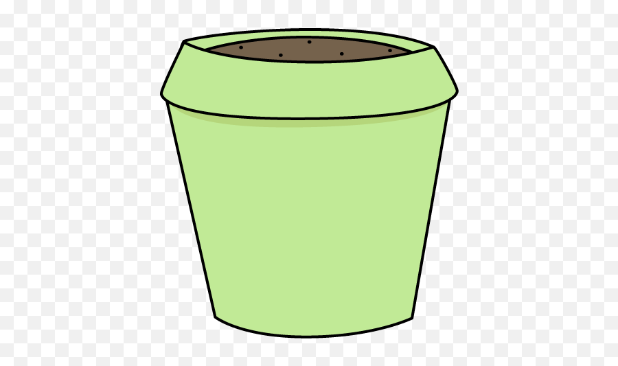 Simple Flower Pot Clip Art Green Flower - Transparent Empty Flower Pot Clipart Emoji,Pot Clipart