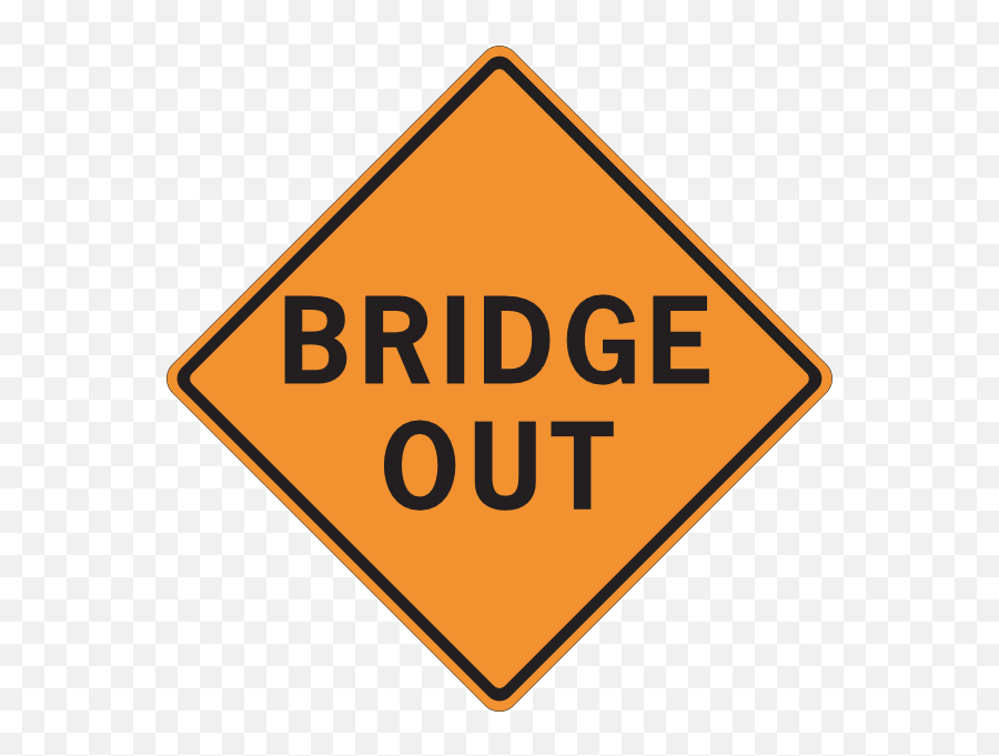 Bridge Out Sign Logo Download - Logo Icon Png Svg Draw Bridge Construction Sign Emoji,Bridge Logo