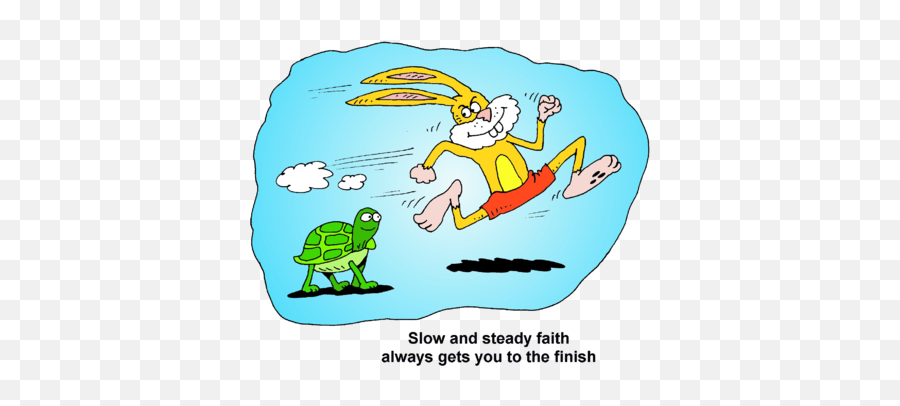 Image Rabbit And Tortoise - Slow And Steady Faith Always Clipart Of Tortoise And The Hare Emoji,Faith Clipart