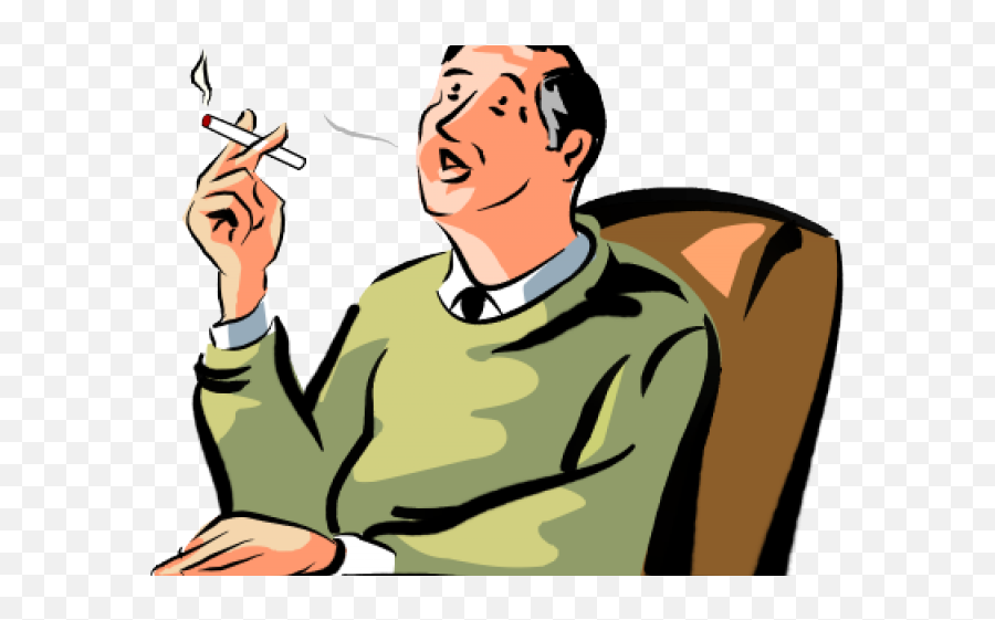 Smoking Clipart Man Smoking - Png Download Full Size Cartoon Smoking Png Emoji,Cigarette Smoke Png