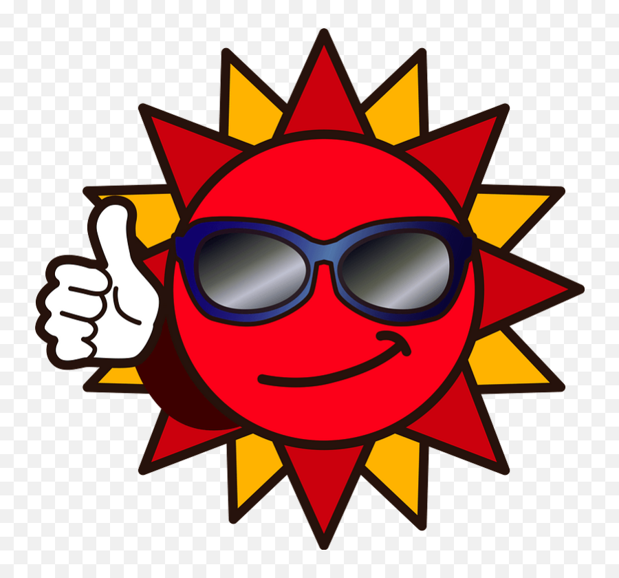 Sun With Sunglasses Is Giving Thumbs Up Clipart Free - Escudo De Cotesalud Valledupar Emoji,Sunglasses Clipart Png