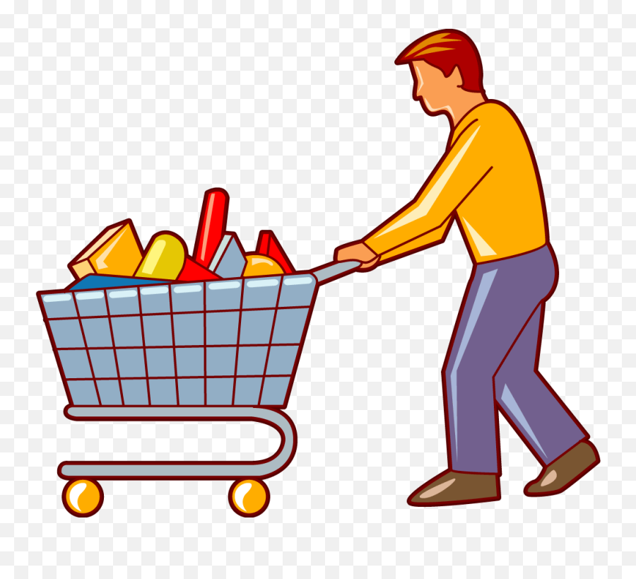 Men Shopping Clipart - Pushing Cart Clipart Emoji,Shopping Clipart