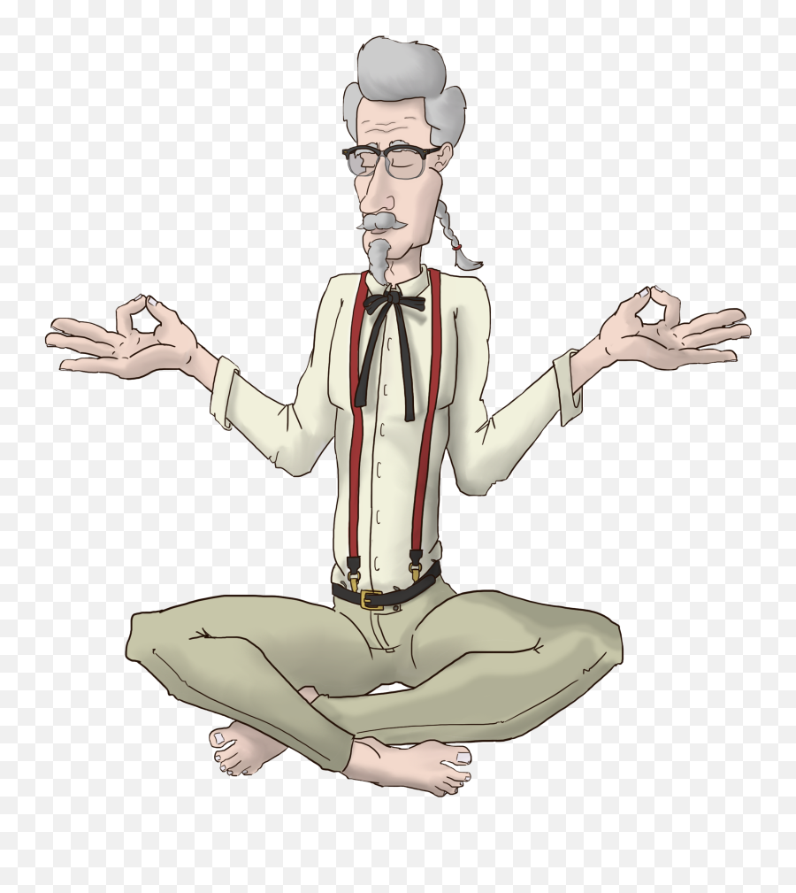 Colonel Sanders Png - Colonel Sanders Clean Lines Sitting For Yoga Emoji,Colonel Sanders Logo