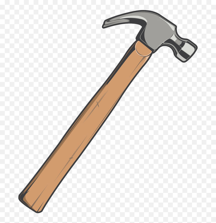 Hammer Clipart - Hammer Wooden Handle Clipart Emoji,Hammers Clipart