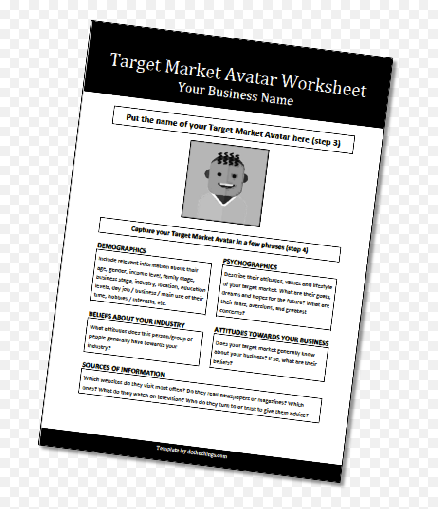 How To Create A Target Market Avatar Free Worksheet Emoji,Target Market Png