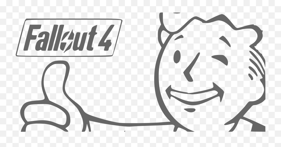 Fallout 4 Logo Traced - Fallout 4 Poster Vault Boy Emoji,Fallout 4 Logo