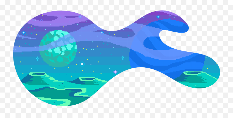 Alien Planet - Pixel Art Planet Background Transparent Emoji,Blue Crayon Clipart