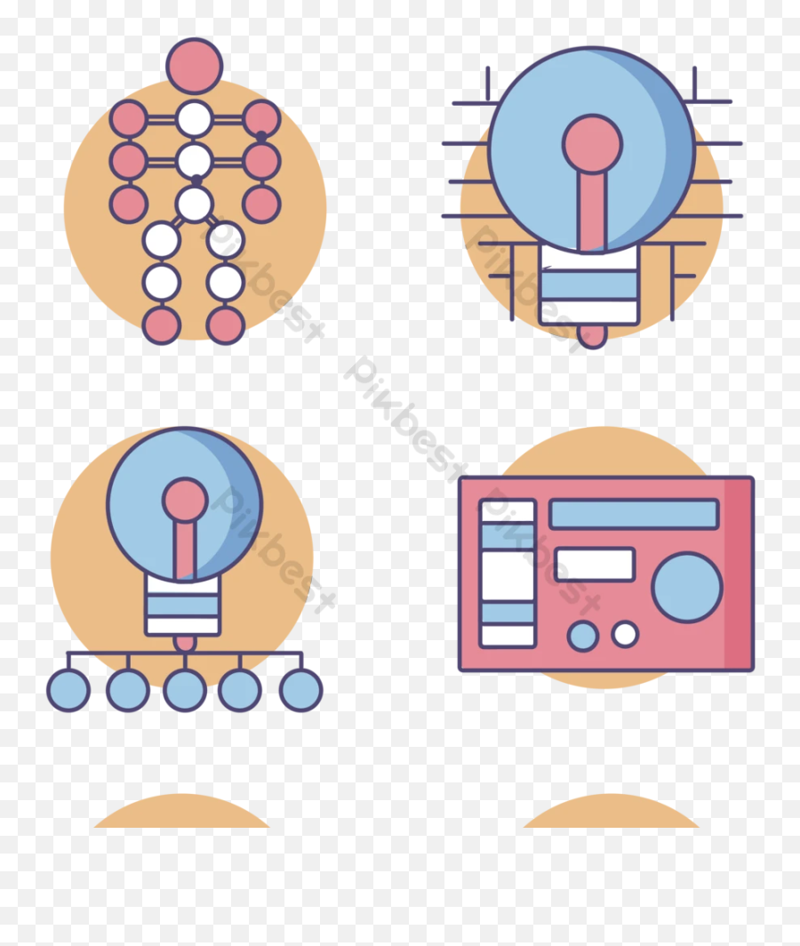 8 Flat Electronic Technology Products Vector Icons Ai Free Emoji,Electron Clipart