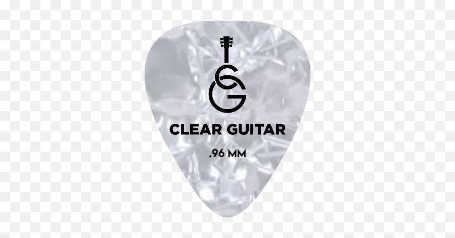 Clear Guitar Logo Pick - White Pearl Pack Of 5 Clear Guitar Celluloid Pearl Emoji,Guitar Logo