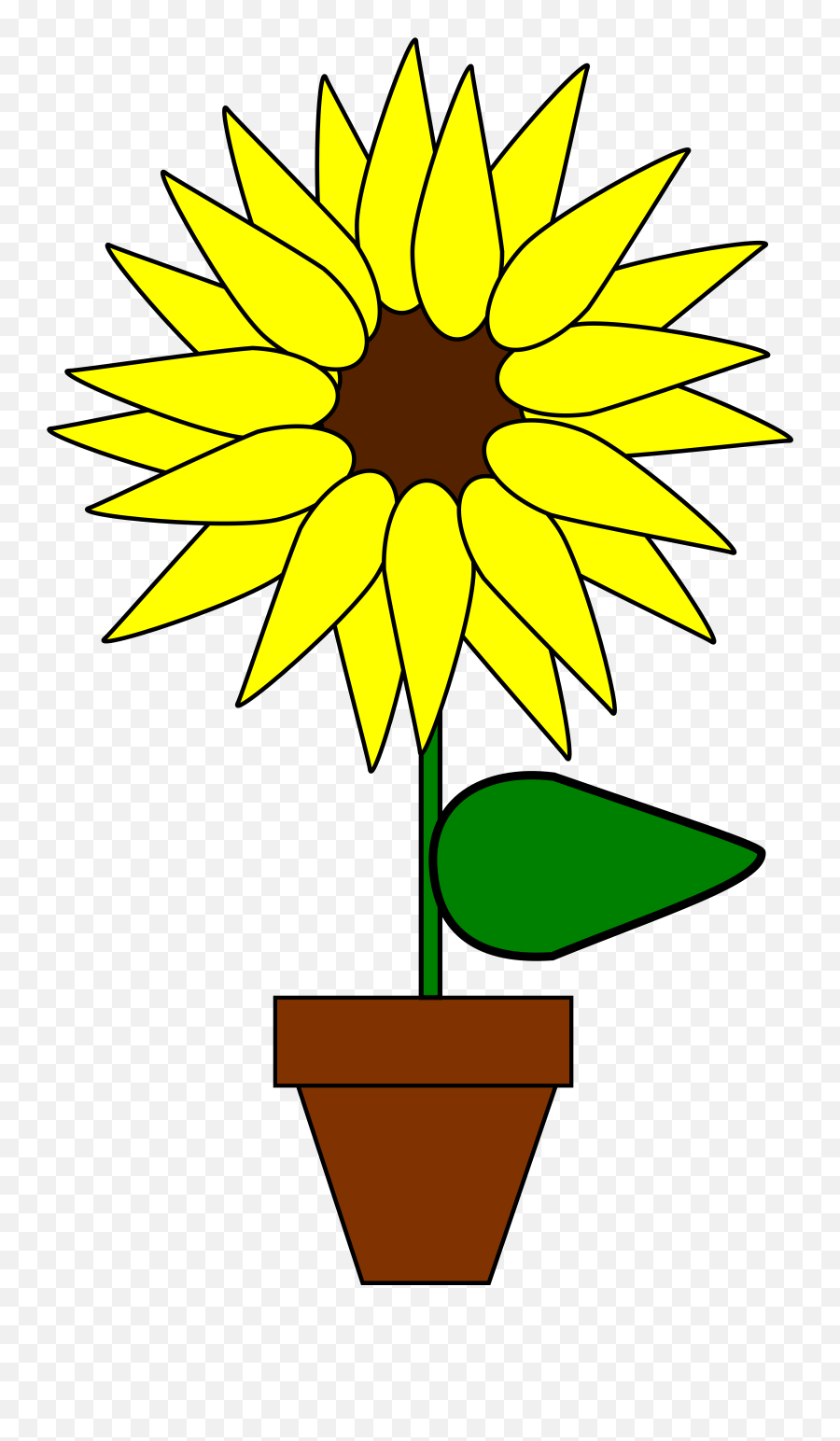 Download Hd Sunflower Clipart Girasol - Sunflower In Pot Clipart Sunflower In Pot Emoji,Pot Clipart