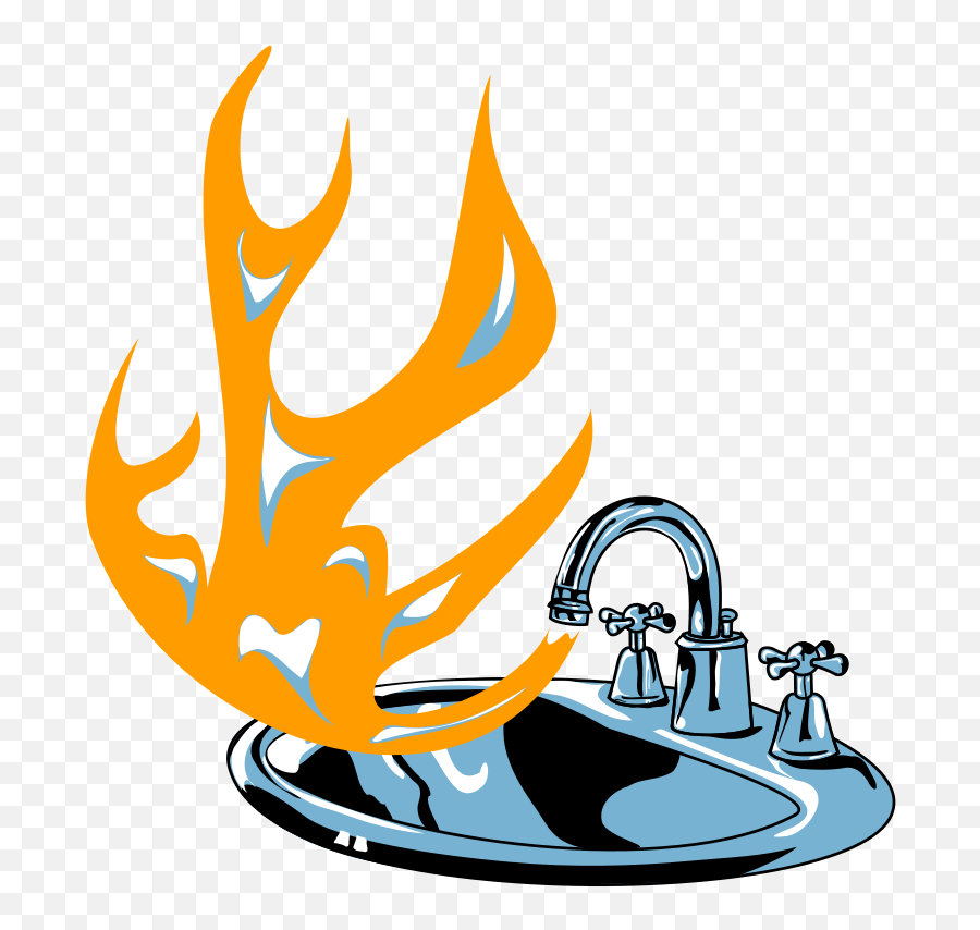 Flaming Sink - Clip Art Emoji,Sink Clipart