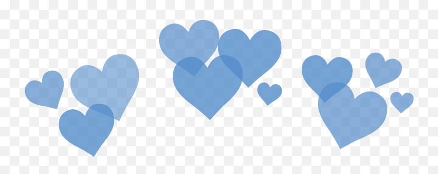 Overlays Crown Heart Tumblr Blue - Blue Hearts Tumblr Png Emoji,Hearts Png