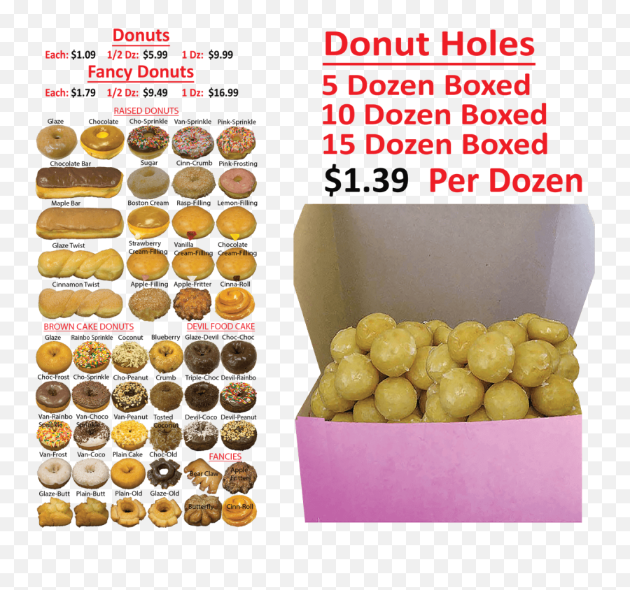 Hole In One Donuts Menu - A Pictures Of Hole 2018 Bosa Donuts Donut Holes Emoji,Duck Donuts Logo