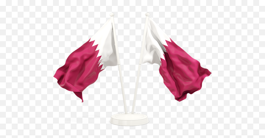 Two Waving Flags Illustration Of Flag Of Qatar - Qatar Waving Flag Png Emoji,Flag Png