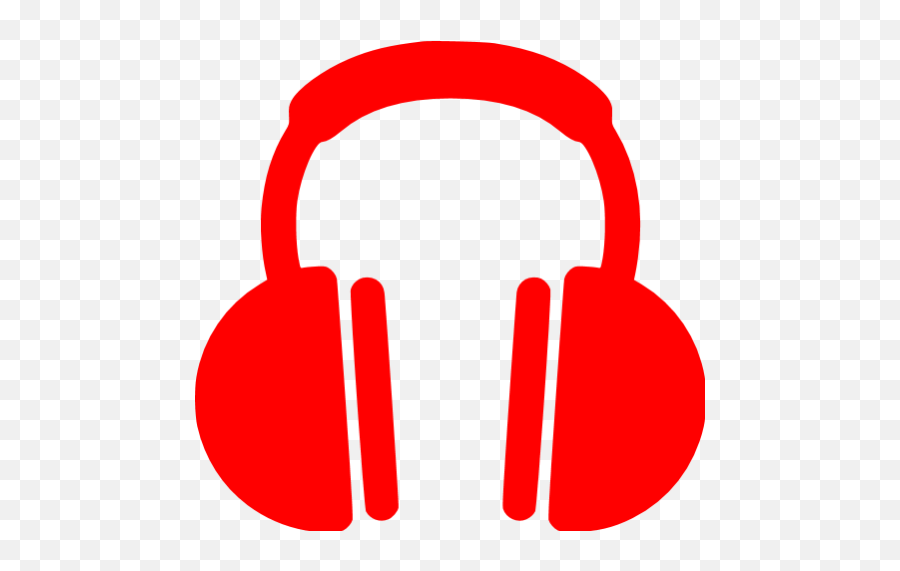 Red Headphones Icon - Headphones Icon Png Black Emoji,Headphones Logo