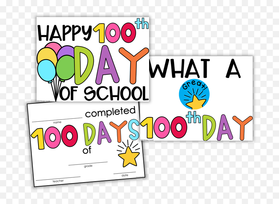 Digital 100th Day Emoji,100th Day Clipart
