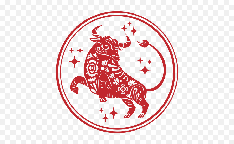 Chinese New Year Ox Sparkles Papercut - Transparent Png Chinese New Year Bull Emoji,Transparent Sparkles