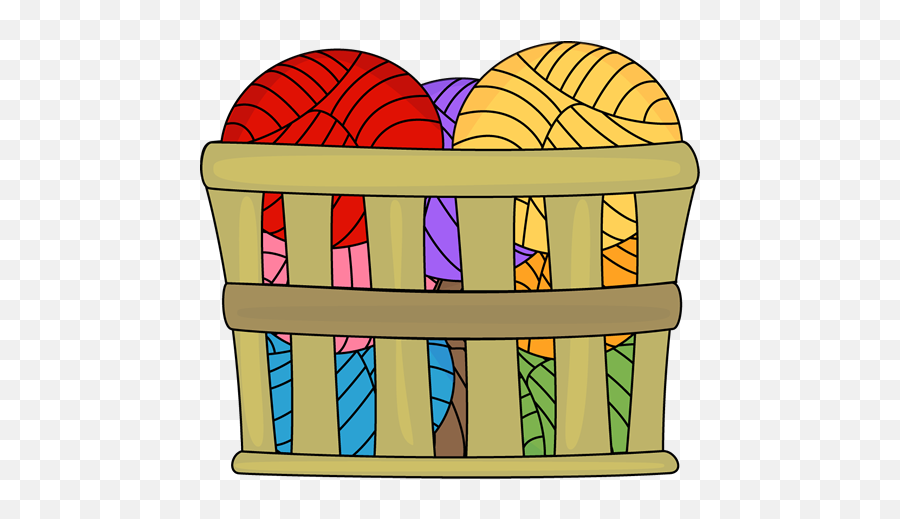 Basket Of Yarn Clip Art - Clip Art Ball In The Basket Emoji,Basket Clipart