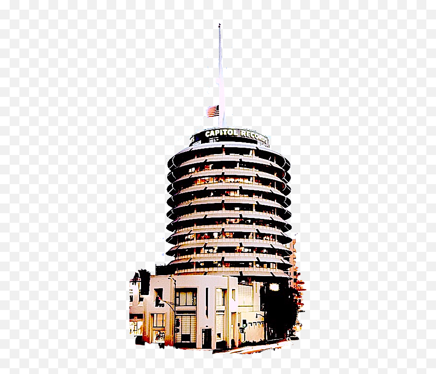 Download Capitol Tower Hollywood - Capitol Records Building Emoji,Building Transparent Background