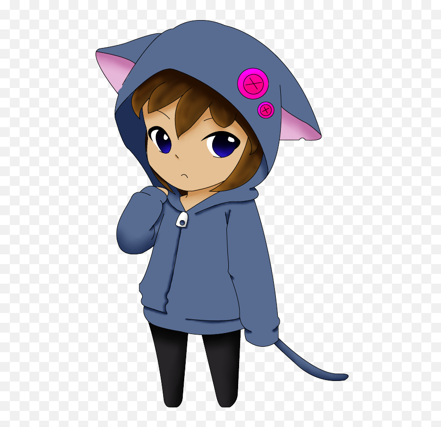 Chibi Girl In A Cat Vest By Sannyvampire On Clipart - Chibi Emoji,Chibi Clipart