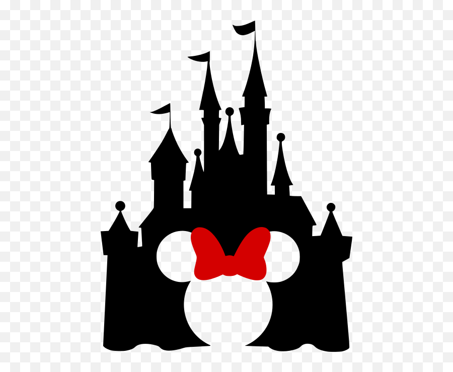 Disney Castle With Minnie Ears Clipart - Disney Castle Silhouette Emoji,Disney Castle Clipart