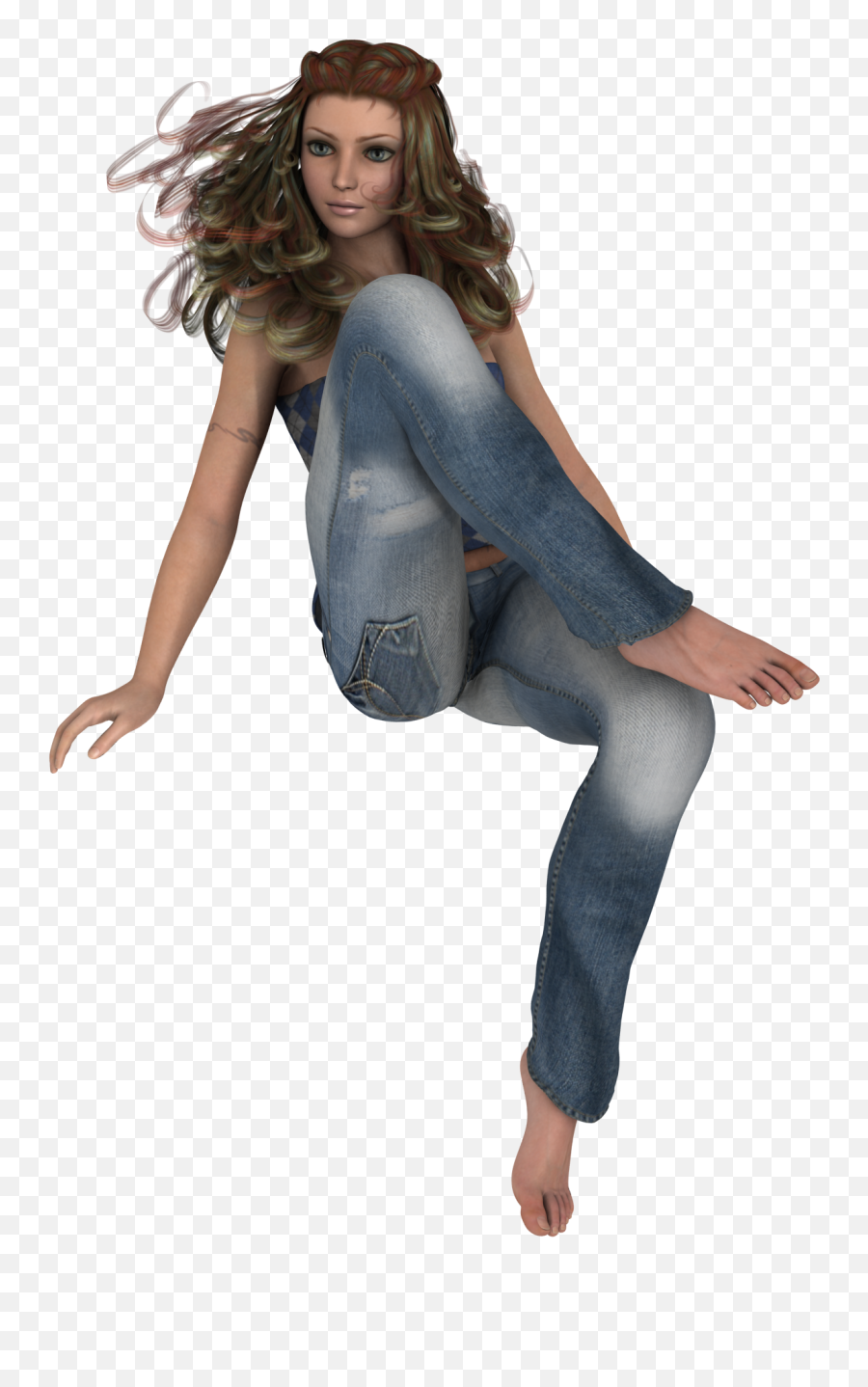 Clipart Of The Woman Is Wearing Jeans - Png Transparent Female Feet Emoji,Jeans Clipart
