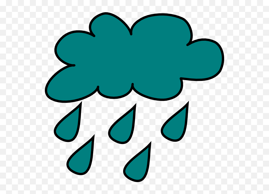 Cartoon Clouds And Rain Clipart 2 - Cartoon Picture Of Rainy Weather Emoji,Rain Clipart