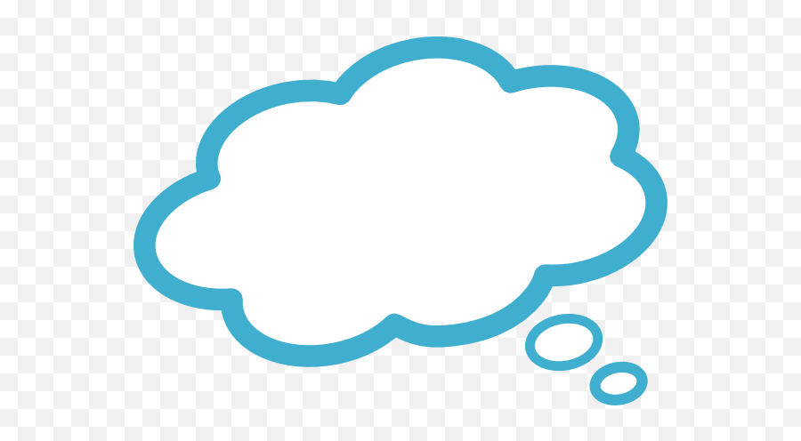 Cloud Bubble Png Blue Transparent Png - Thinking Bubble Png Blue Emoji,Thought Bubble Png