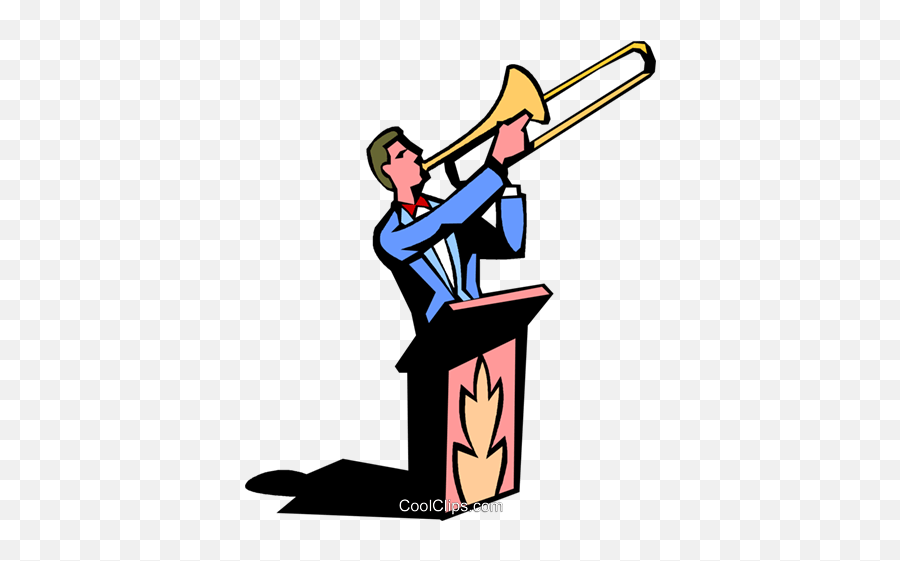 Trombone Player Royalty Free Vector - Reed Instrument Emoji,Trombone Clipart