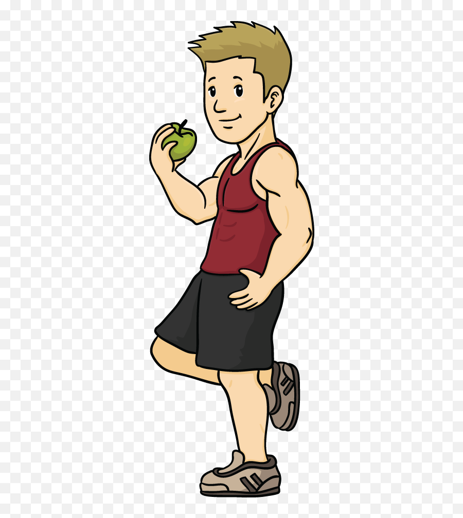 Snack Clipart Healthy Person - Fit Person Cartoon 321x927 Active Tank Emoji,Snack Clipart