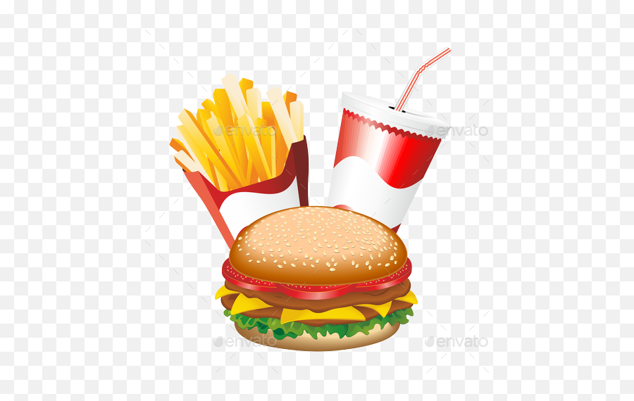 Fast Food Hamburger Fries And Drink - Menu Fast Food Png Emoji,Hamburger Transparent Background
