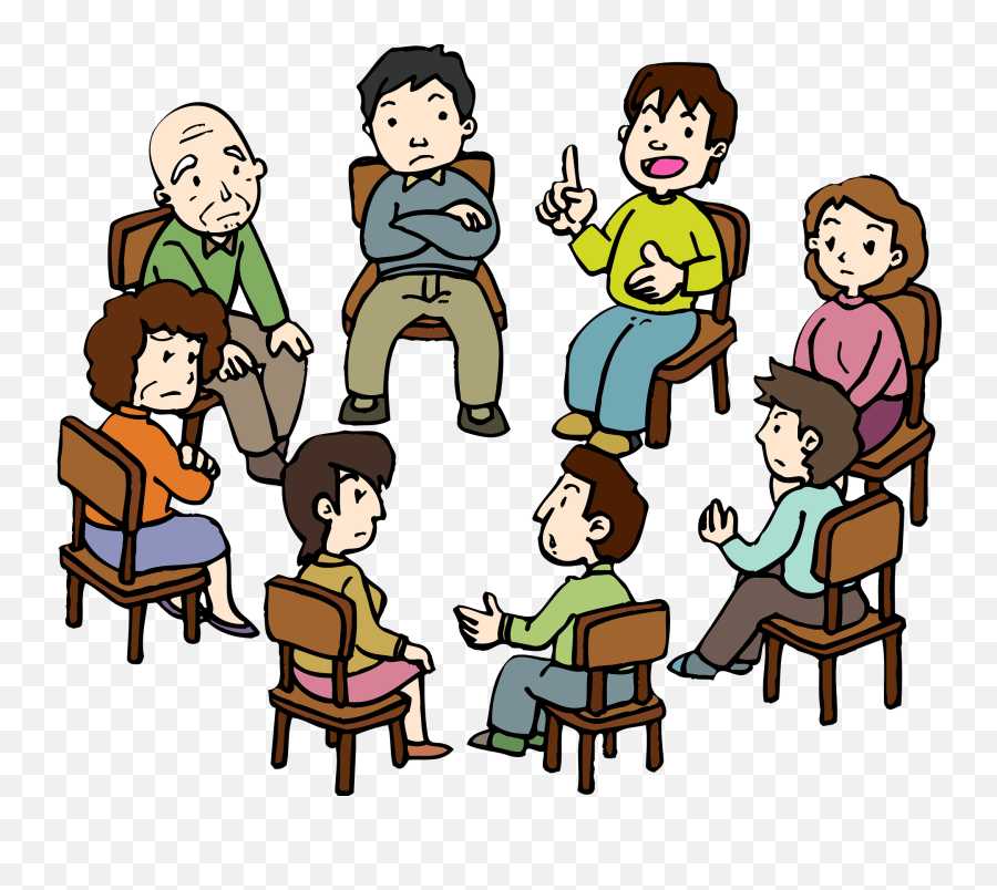 People Are Having Conversation In A - Group Therapy Clipart Emoji,Meeting Clipart