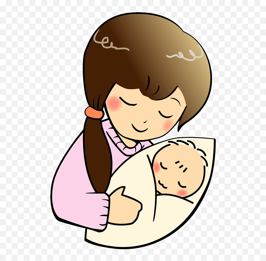 Mother And Baby Are Sleeping Clipart - Baby Sleeping With Mother Clipart Emoji,Sleeping Baby Clipart