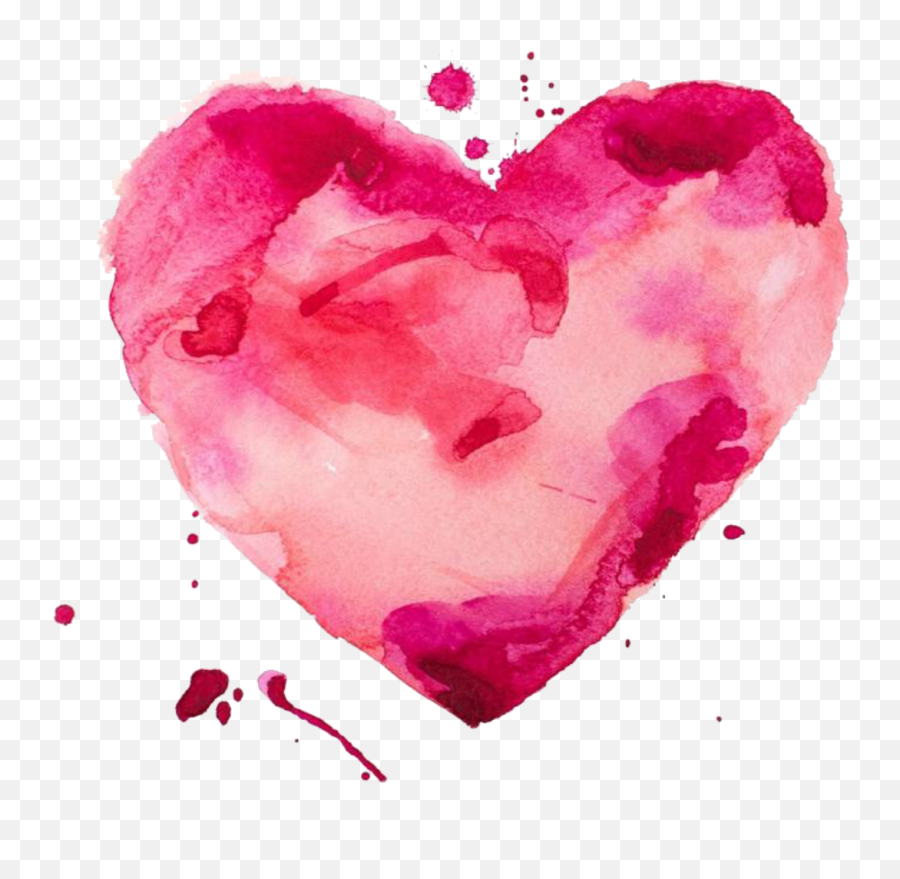 Download Heart Pink Watercolors - Watercolor Heart Emoji,Transparent Watercolours