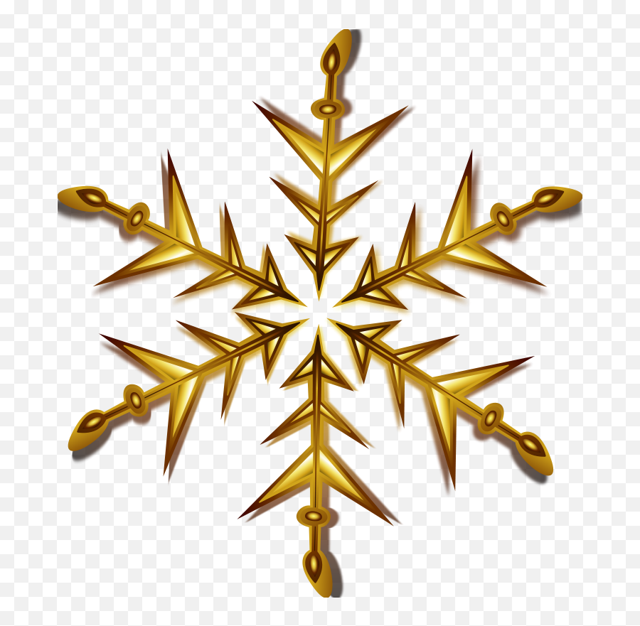 Snowflake 1 Remix - Clipart Gold Snowflakes Png Download Emoji,White Snowflakes Clipart