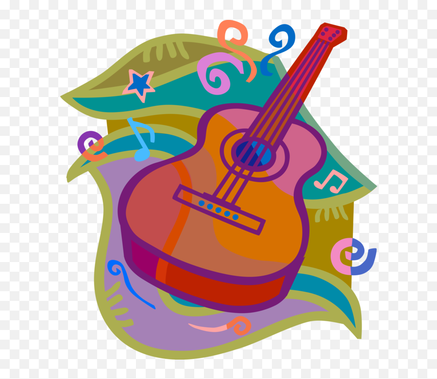 Acoustic Guitar Vector Png Clipart - Full Size Clipart Emoji,Guitar Vector Png