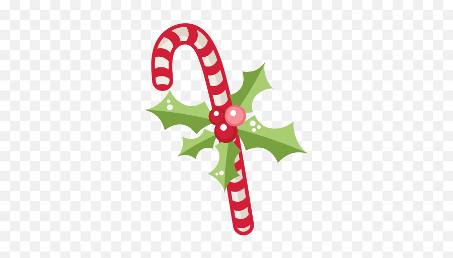 Christmas Candy Cane With Holly Svg Scrapbook Cut File Emoji,Candy Cane Border Png