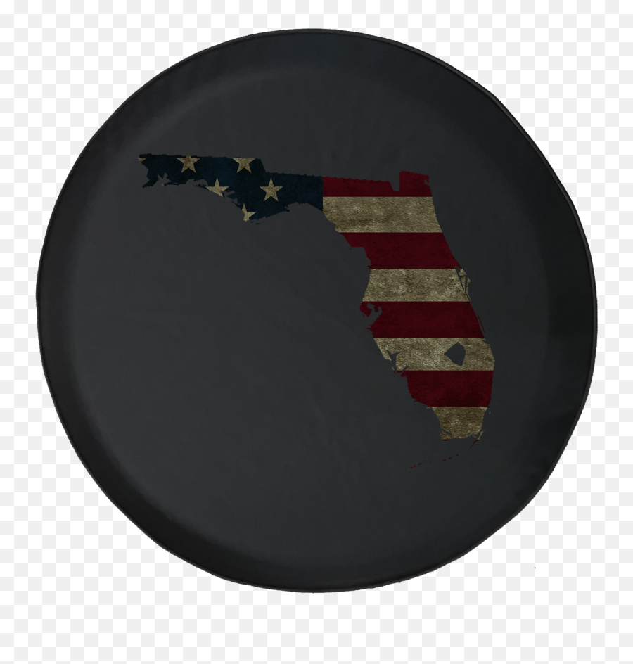 Florida - Distressed American Flag Spare Tire Cover Jeep Rv Emoji,American Flag Circle Png