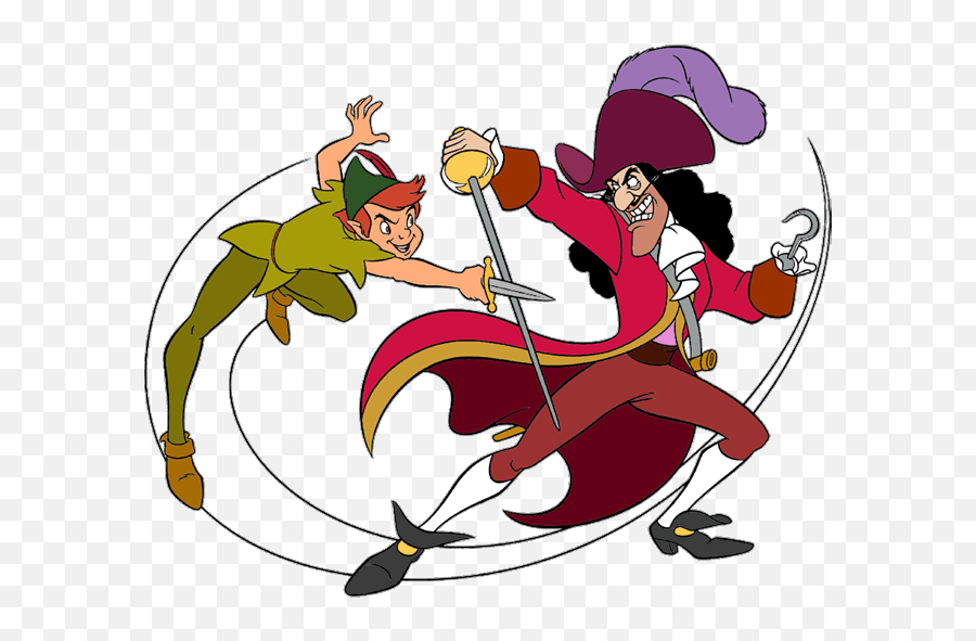 Peter Pan And Captain Hook - Peter Pan Captain Hook Clipart Emoji,Hook Clipart