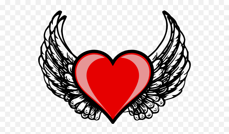 Heart Wing Logo Clip Art At Clkercom - Vector Clip Art Angel Wings Emoji,Heart Logo