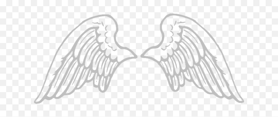 Wings Angel Large Feathers Angel Wings Clip Art Angel - White Angel Wings Png Clipart Emoji,Angel Wings Clipart Black And White