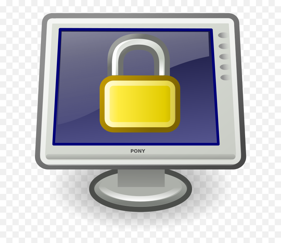 System Lock Screen Clip Art At Clker - Computer Lock Clip Art Emoji,Lock Clipart