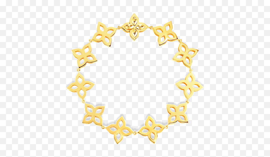 Roberto Coin 18k Gold Large Flower Outline Bracelet - Gold Emoji,Gold Pattern Png