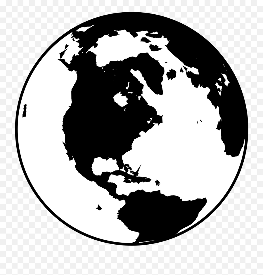 World Globe Black And White Clipart - Globe Black And White Transparent Emoji,Globe Clipart