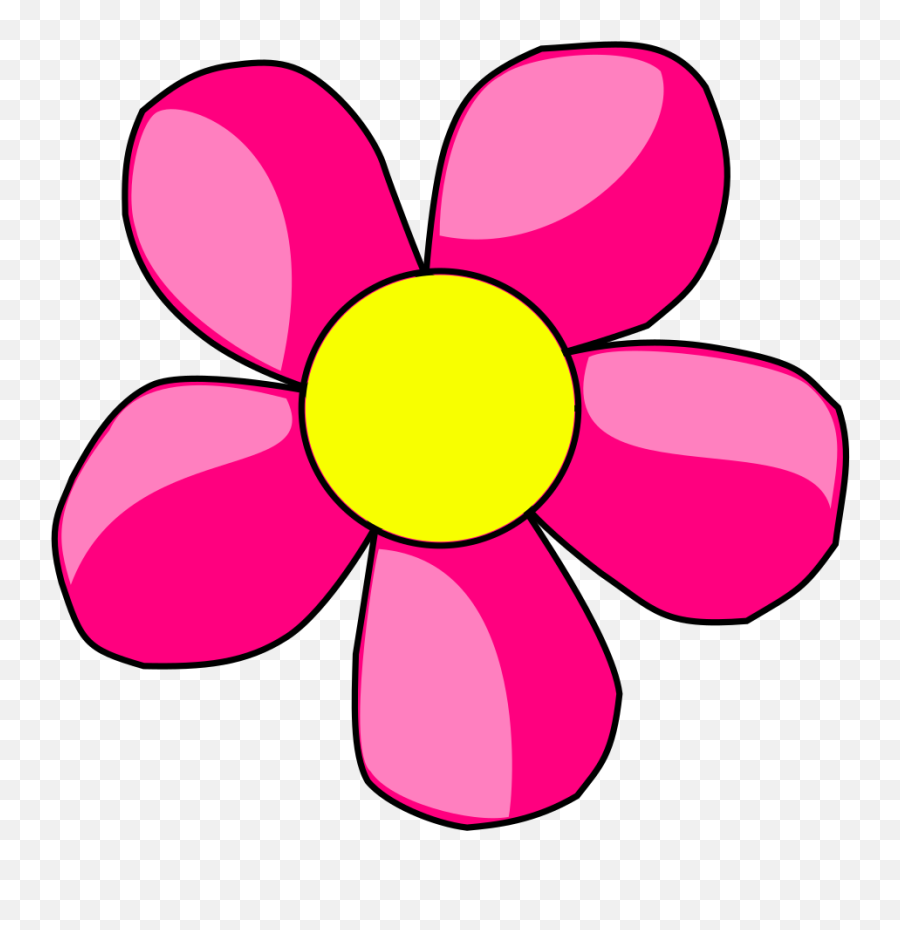 Hot Pink Flower Png Svg Clip Art For - Red Flower Cartoon Emoji,Pink Flower Png