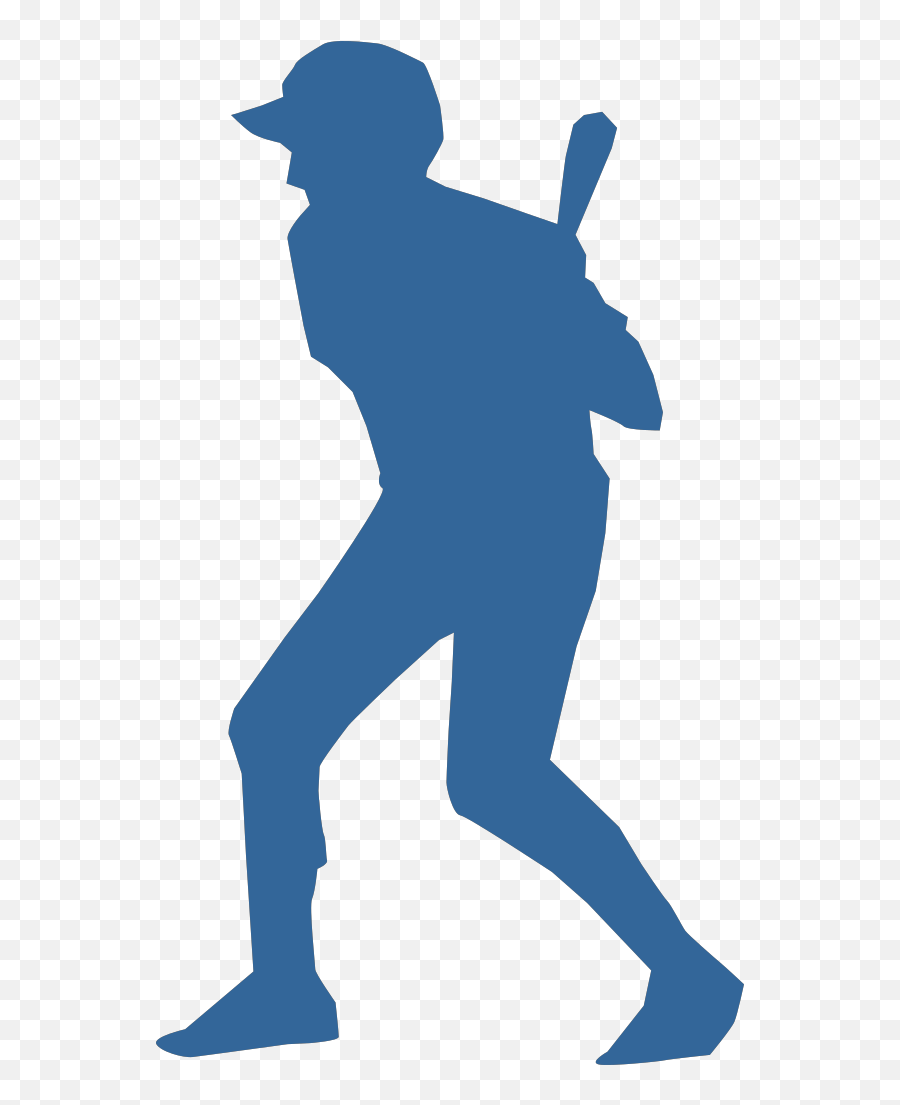 Baseball Player Clip Art At Clker - Baseball Player Silhouette In Blue Emoji,Baseball Player Clipart