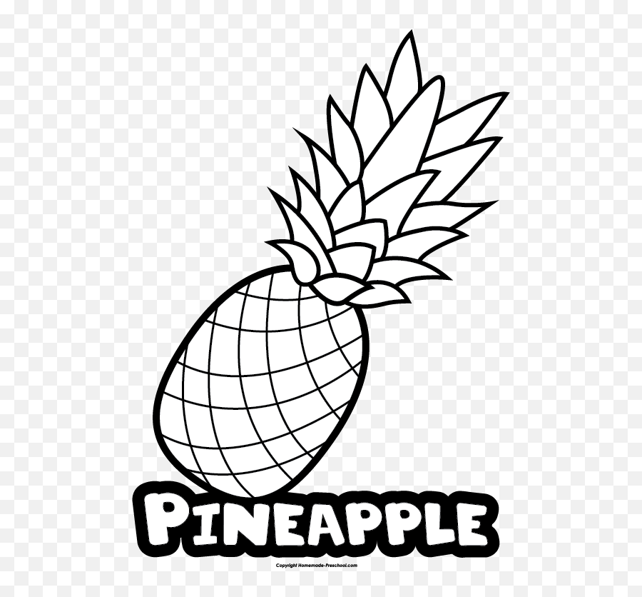 Pineapple Clipart Name - Pineapple Drawing And Name Emoji,Pineapple Clipart Black And White