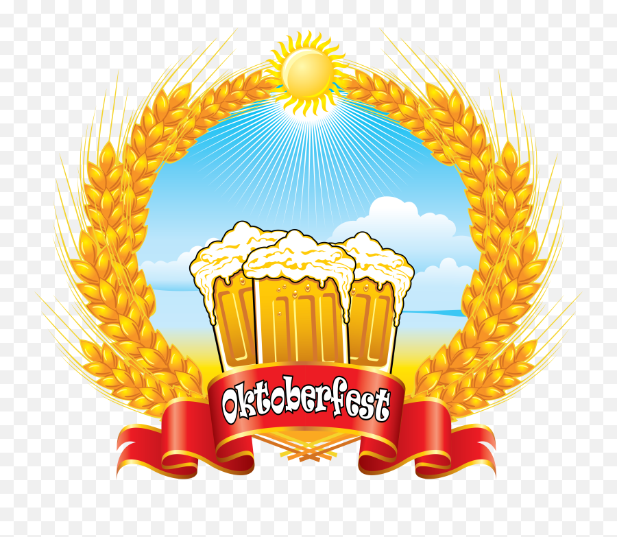 Beer Mugs And Wheat Png Clipart Picture - Bông Lúa Vàng Vector Emoji,Oktoberfest Clipart