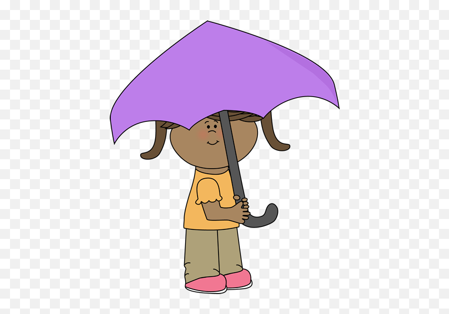 Girl Under Umbrella Clip Art - Girl Under Umbrella Clipart Emoji,Umbrella Clipart